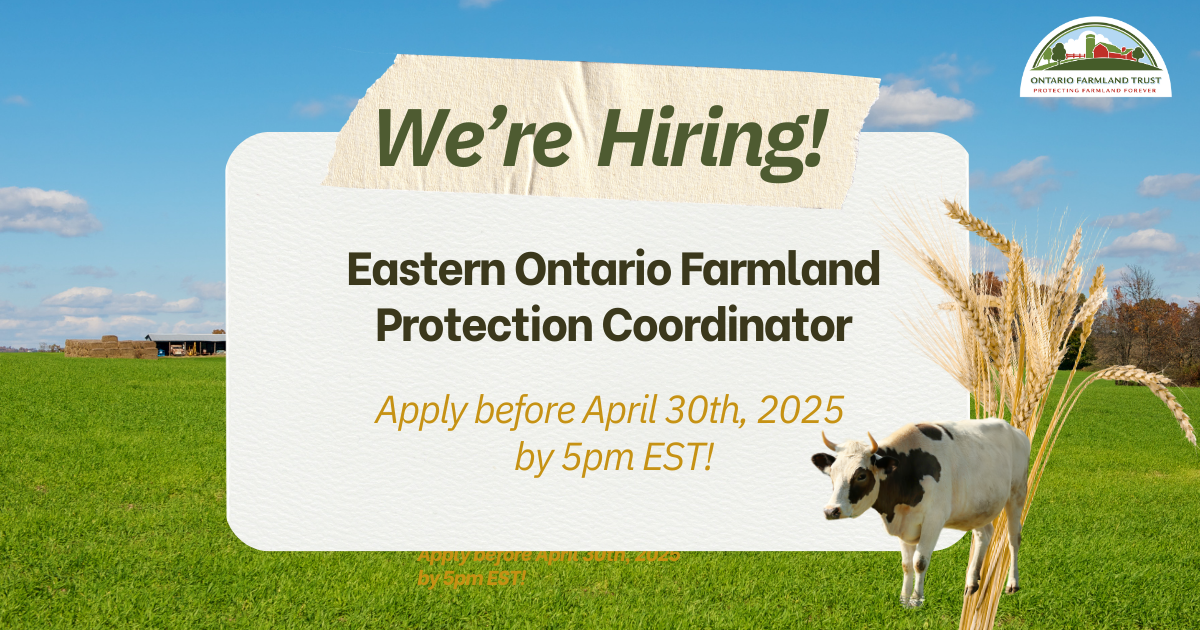 We’re Hiring! Eastern Ontario Farmland Protection Coordinator