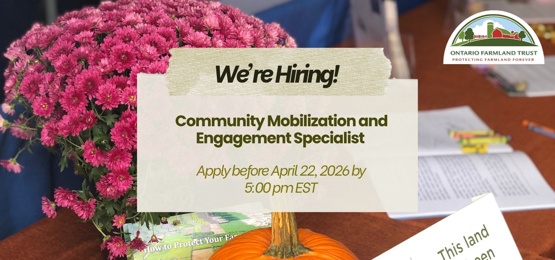We’re Hiring! Community Mobilization and Engagement Specialist